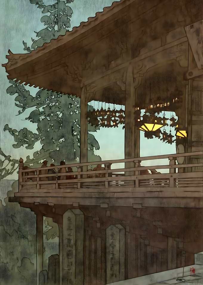 Ukiyo e Evening In Nara