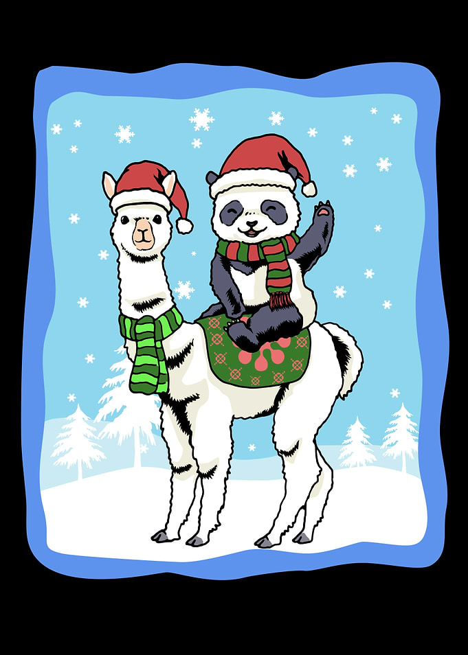 Alpaca Christmas Panda
