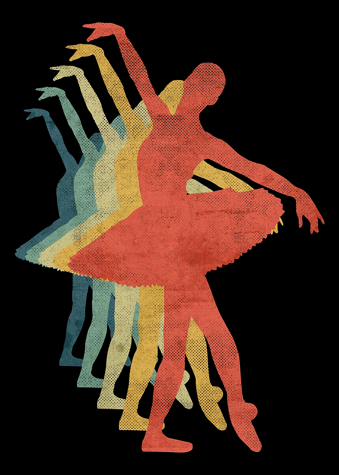 Ballet Dancing Girl Retro