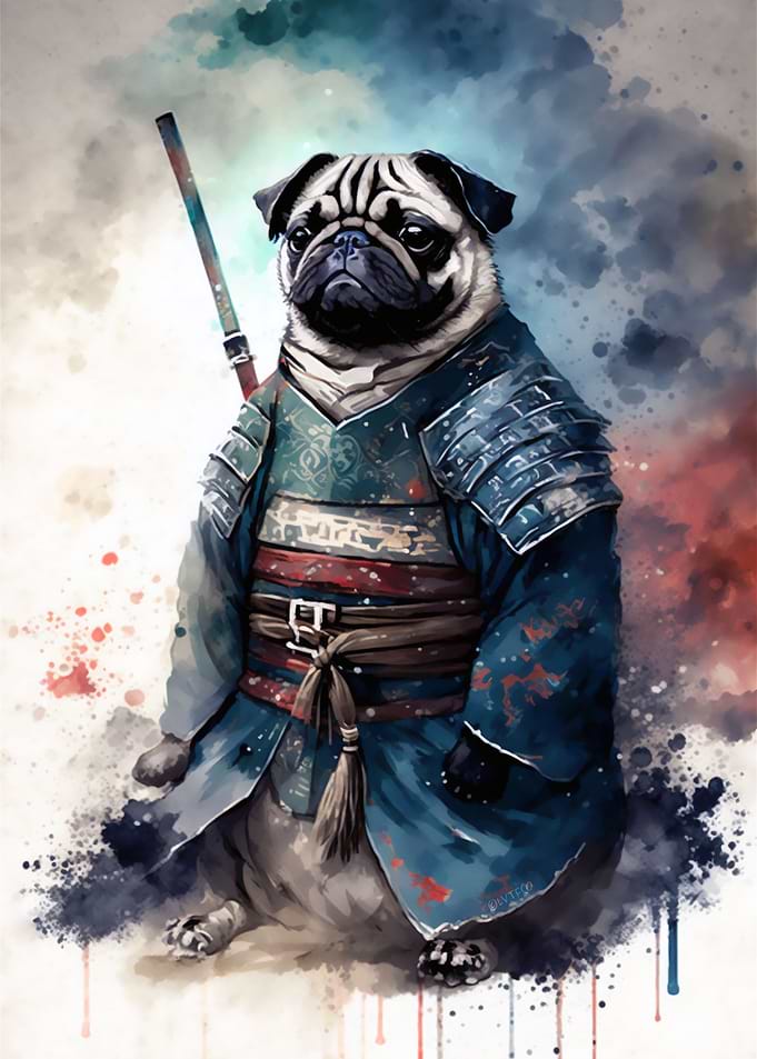 Pug Samurai Warrior