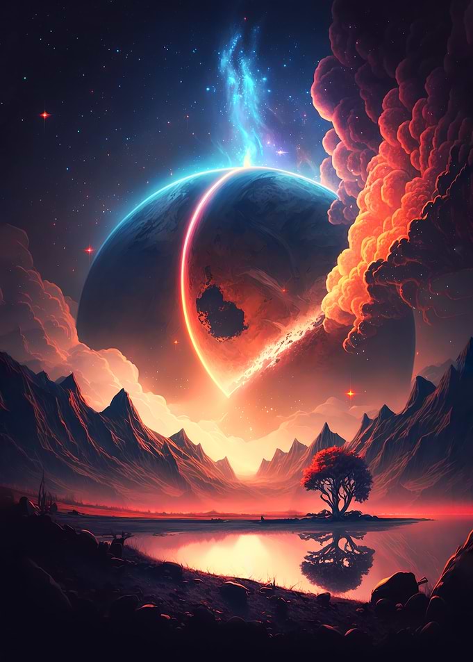 Split Of Planet Landscape