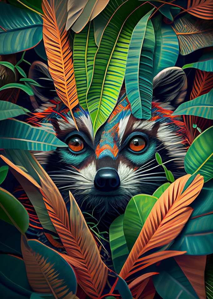 Colorful Space Raccoon
