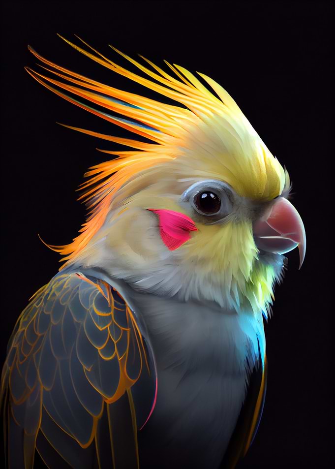 Colorful Exotic Cockatiel