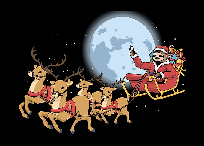 Santa Claus Sleigh Sloth