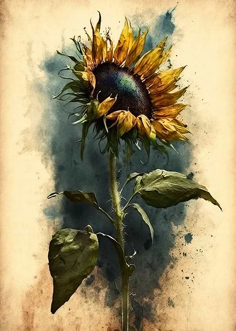 Sunflower Splash — metal poster wall art