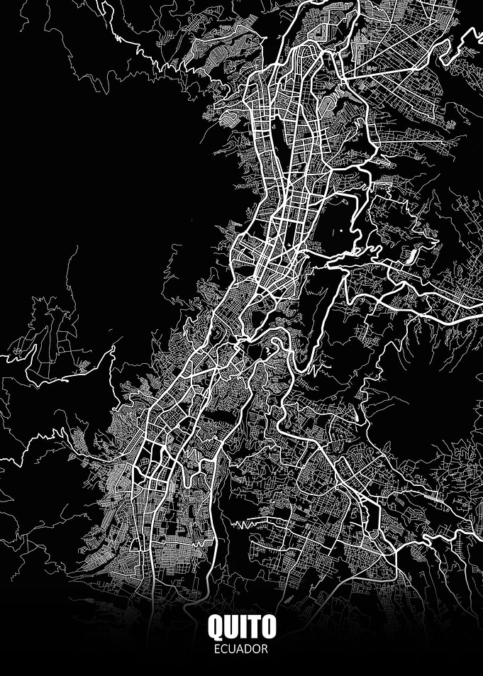 Quito Ecuador Dark Map