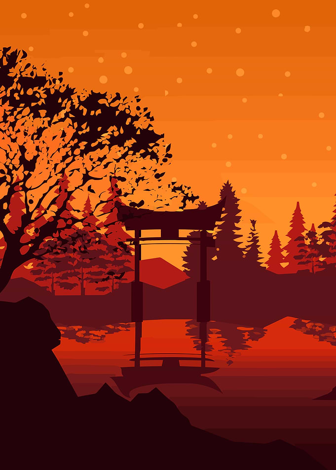 orange japanese forest 2