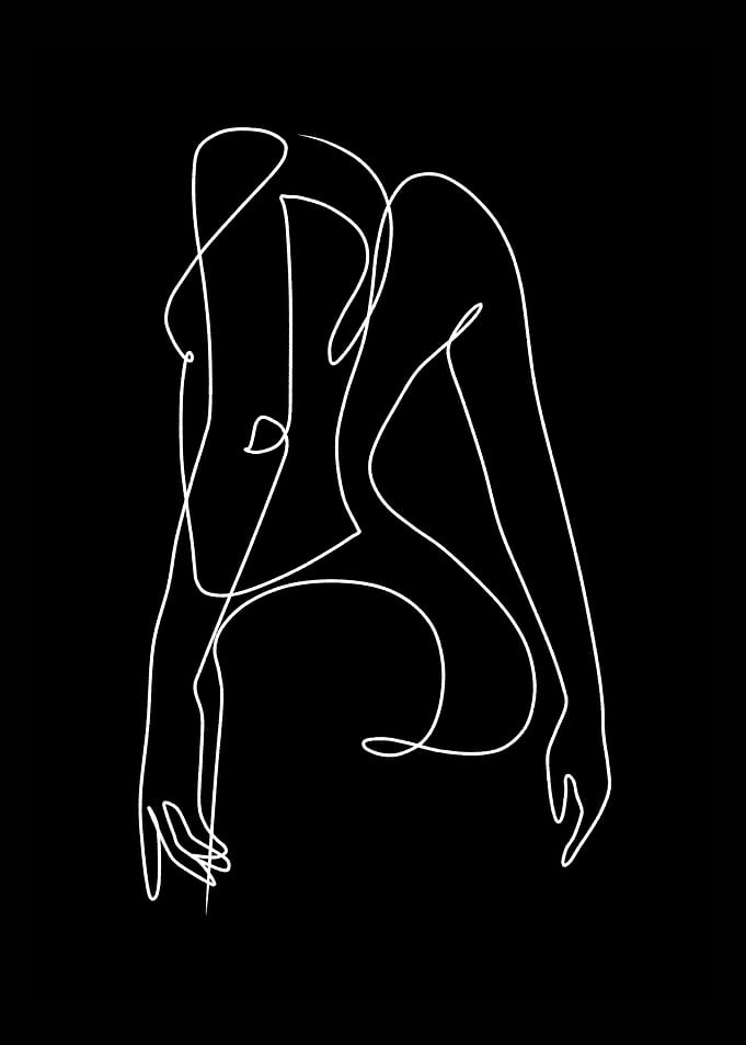 beauty girl line art