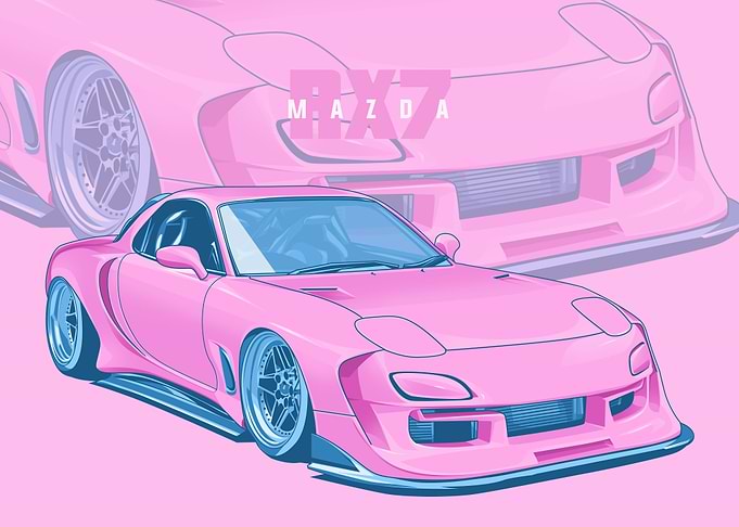 mazda rx 7 pink