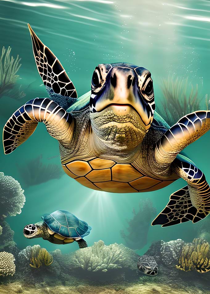 The Sea Turtle underwater