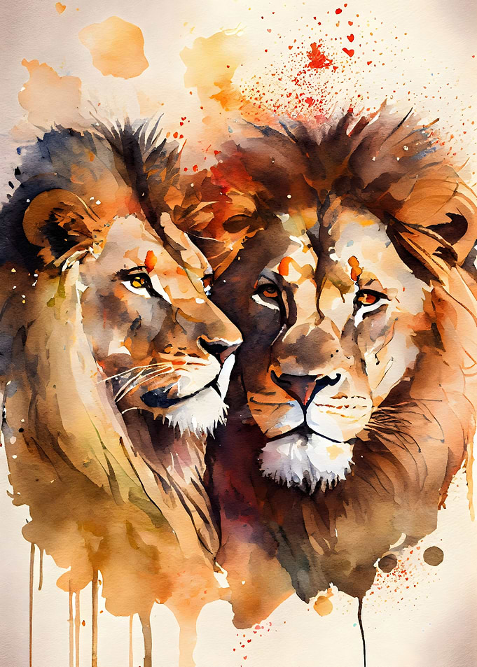 Male and Female Lions