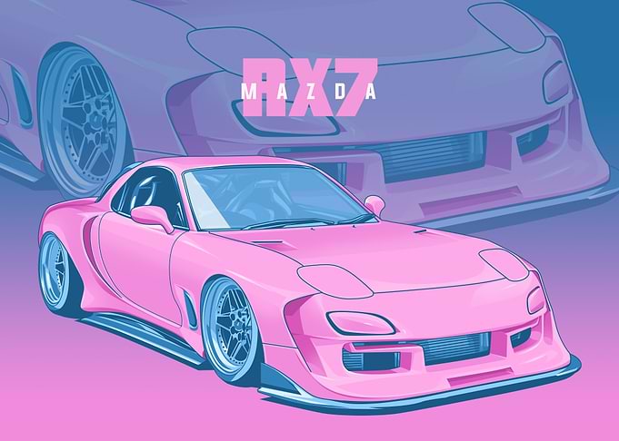 mazda rx 7 pink