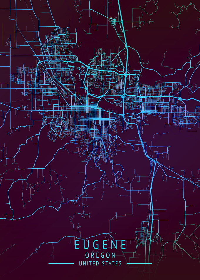 Eugene Oregon USA City Map