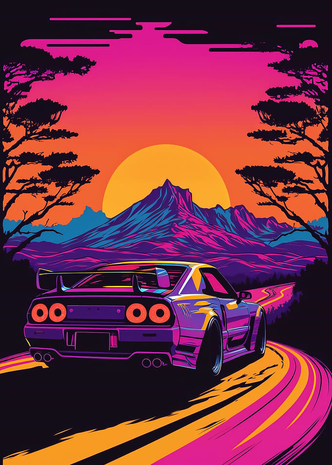 R32 Skyline Synthwave
