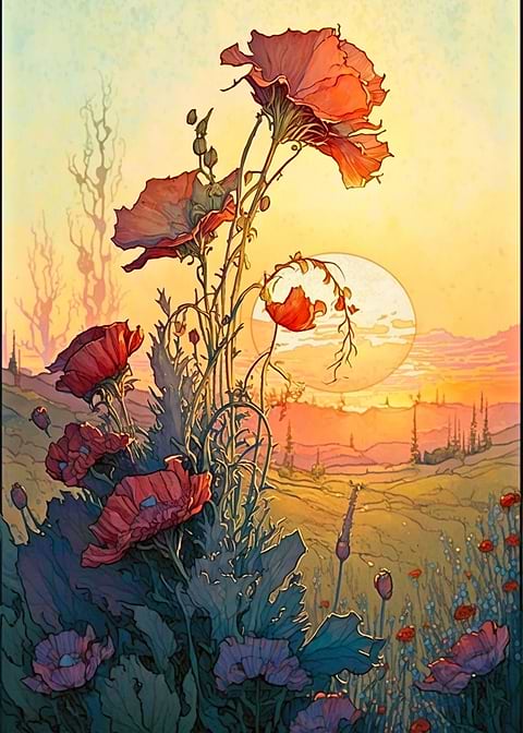Watercolor Fields — metal poster wall art