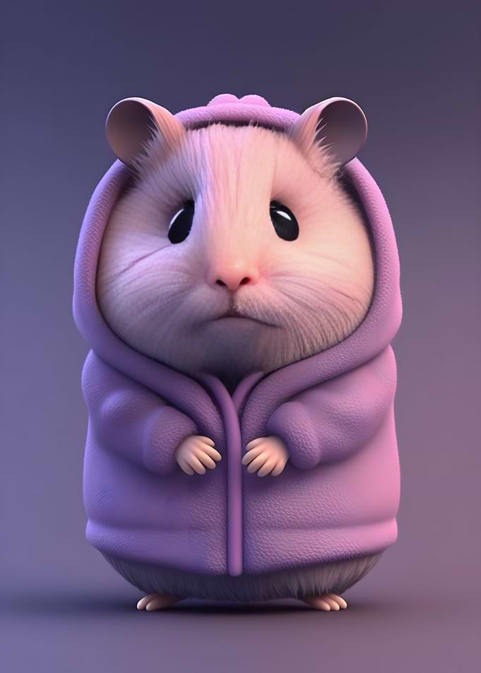 hamster 3D Purple hoodie