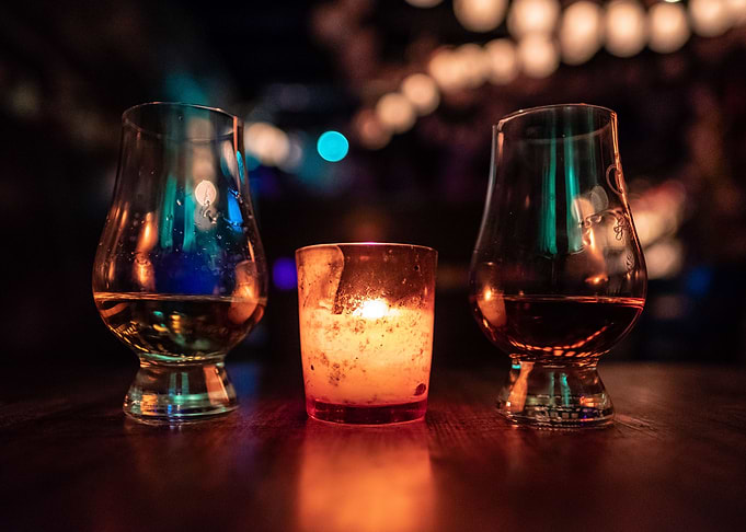 Candle light and Bourbon