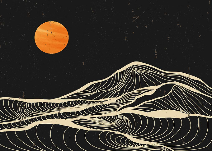 landscape and line art