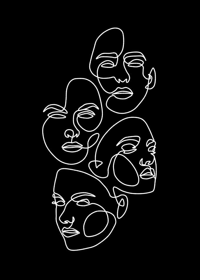 beautiful girls line art