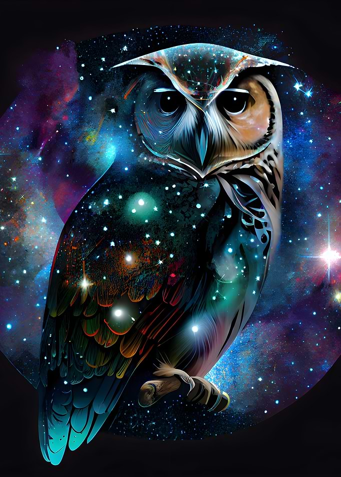 Fantasy Galaxy Owl