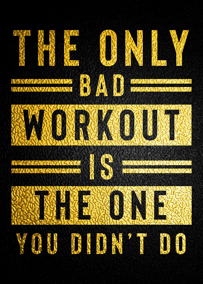Gym Motivation Quote Gold