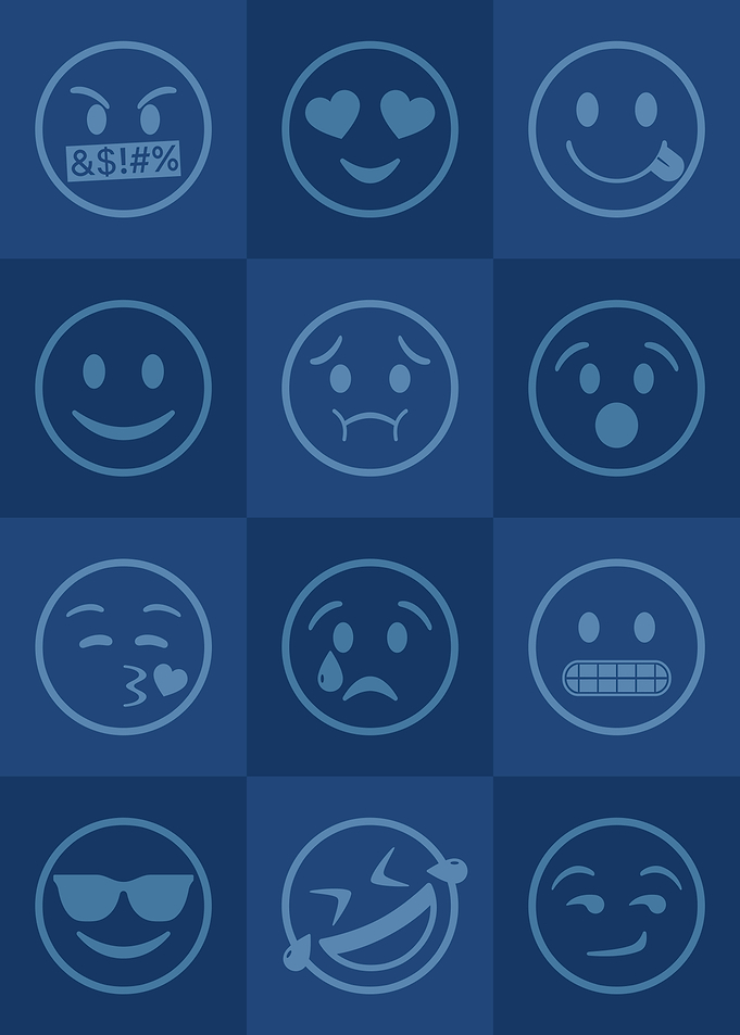 Emoji Expressions Blue