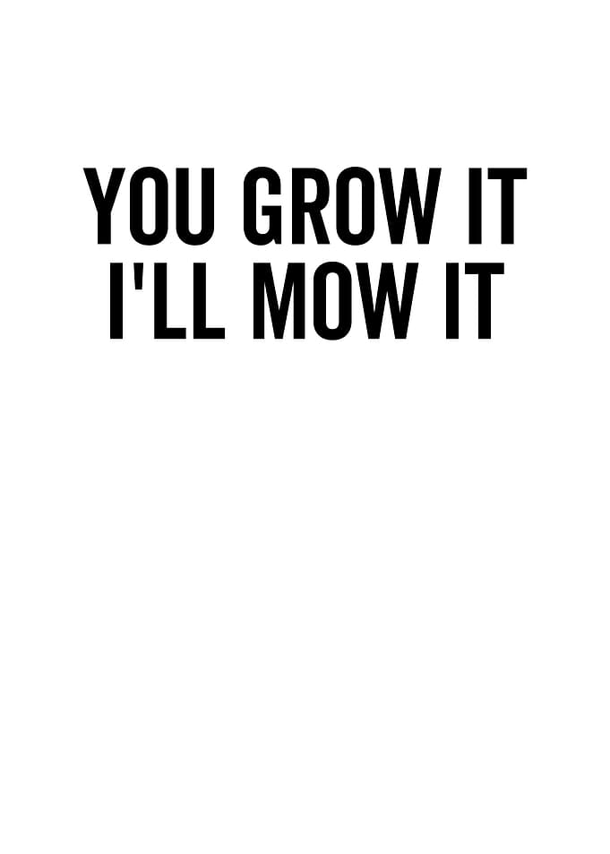 You Grow It Ill Mow It
