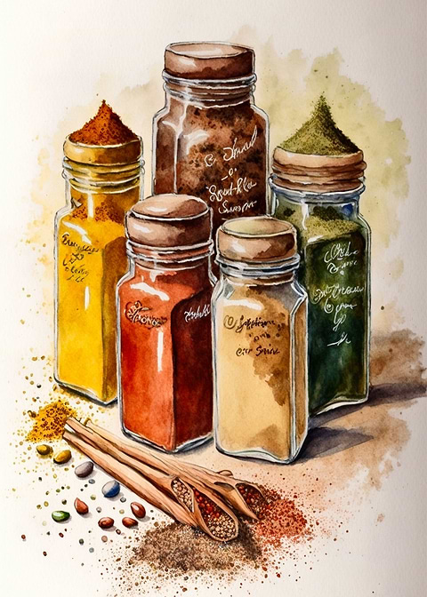 Exotic Flavors — kitchen metal wall art