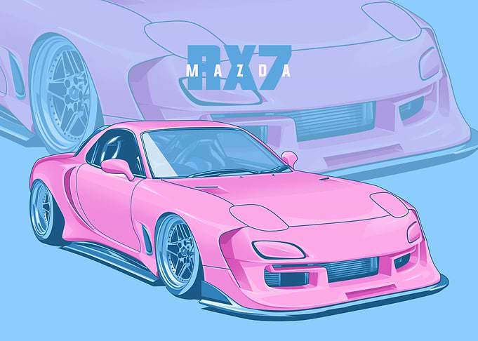 mazda rx 7 pink