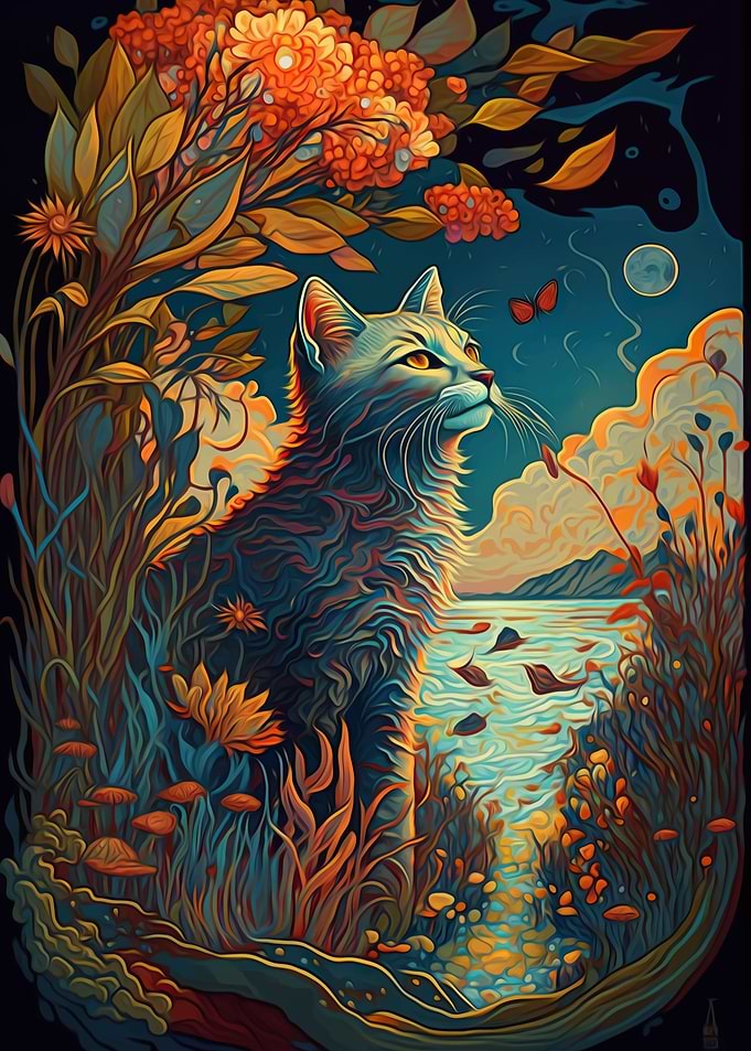 meo cat surreal nature