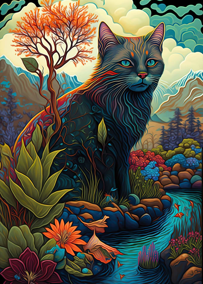 meo cat surreal nature