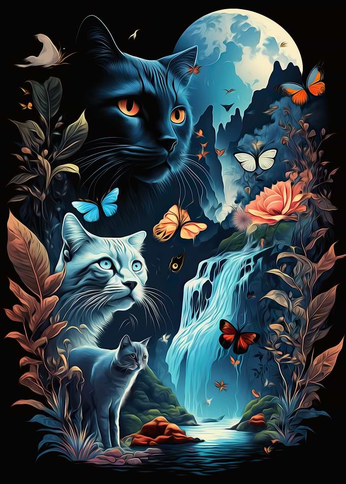 meo cat surreal nature