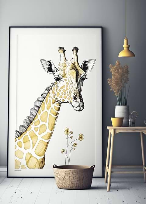 Graceful Giraffe — kids room metal wall art