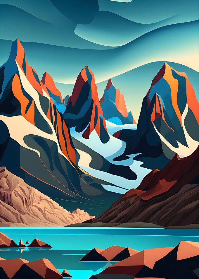 Patagonia with a blue sky