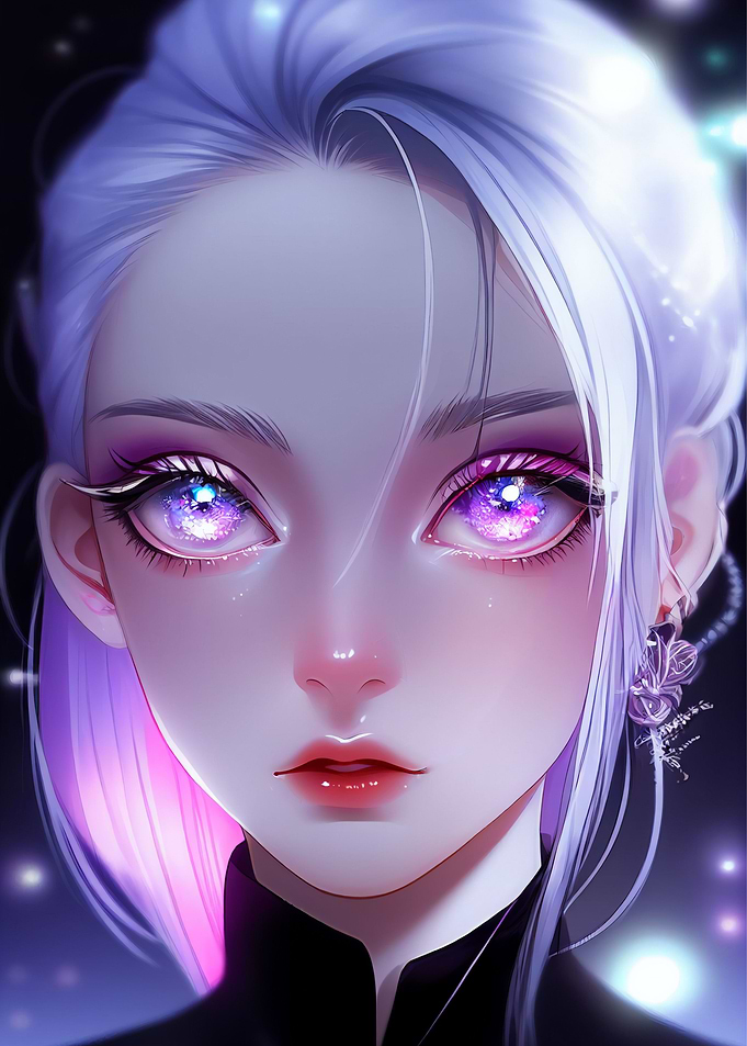 red lips anime girl