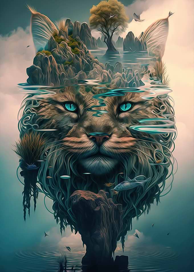 meo cat surreal nature