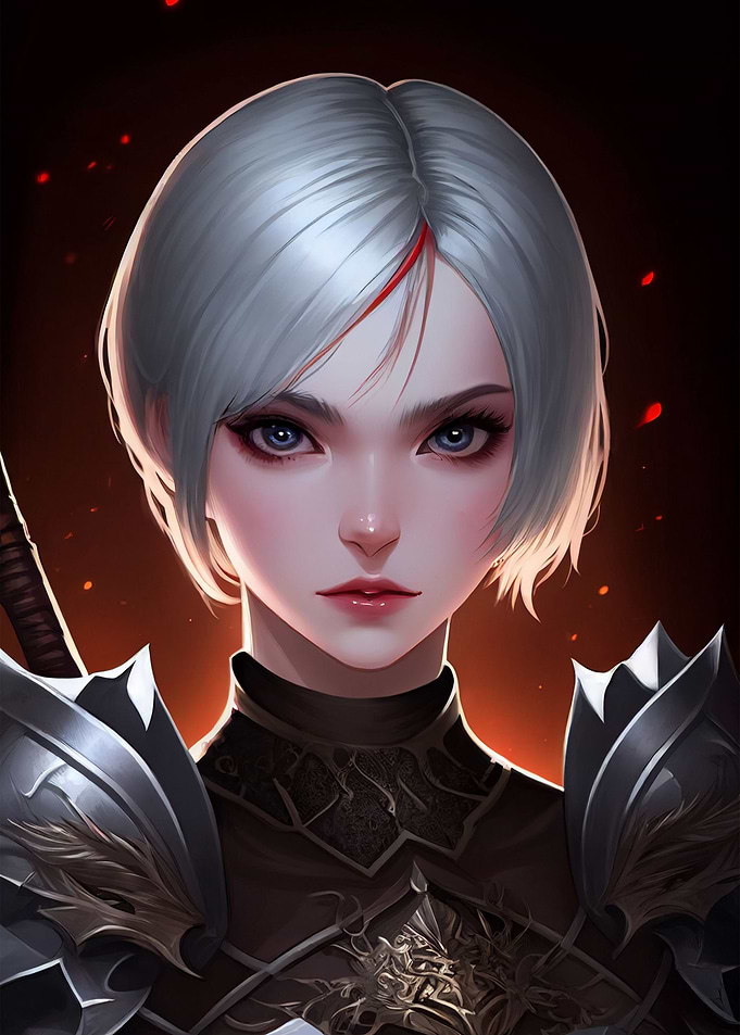 warrior anime girl