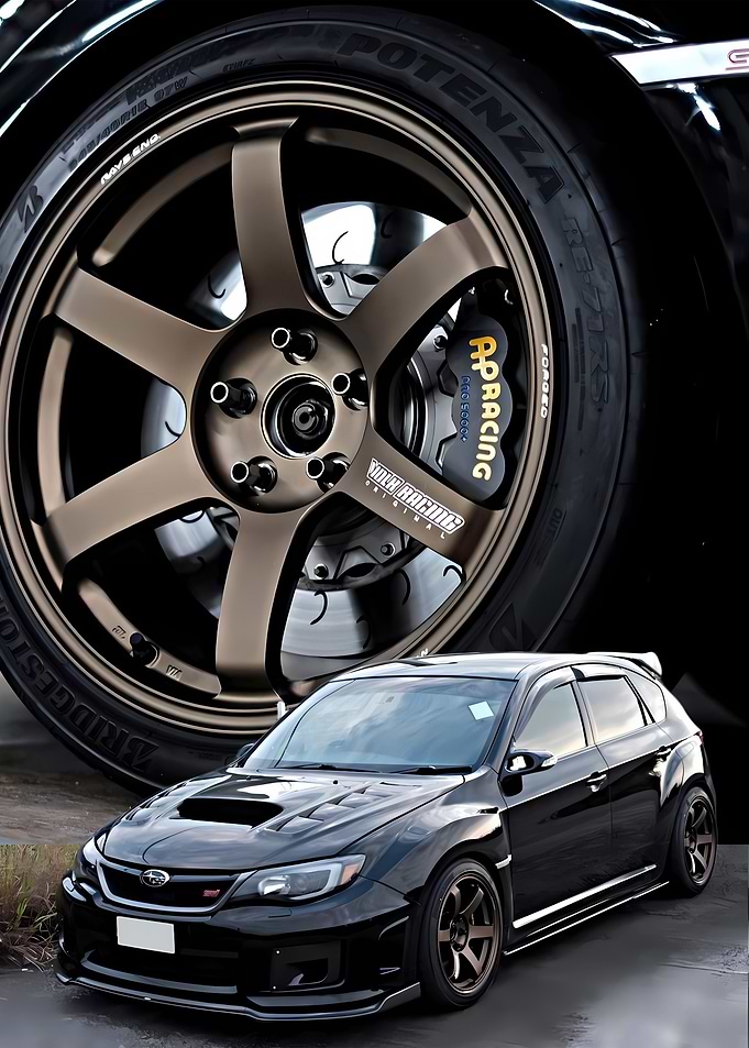 black subie with wheels