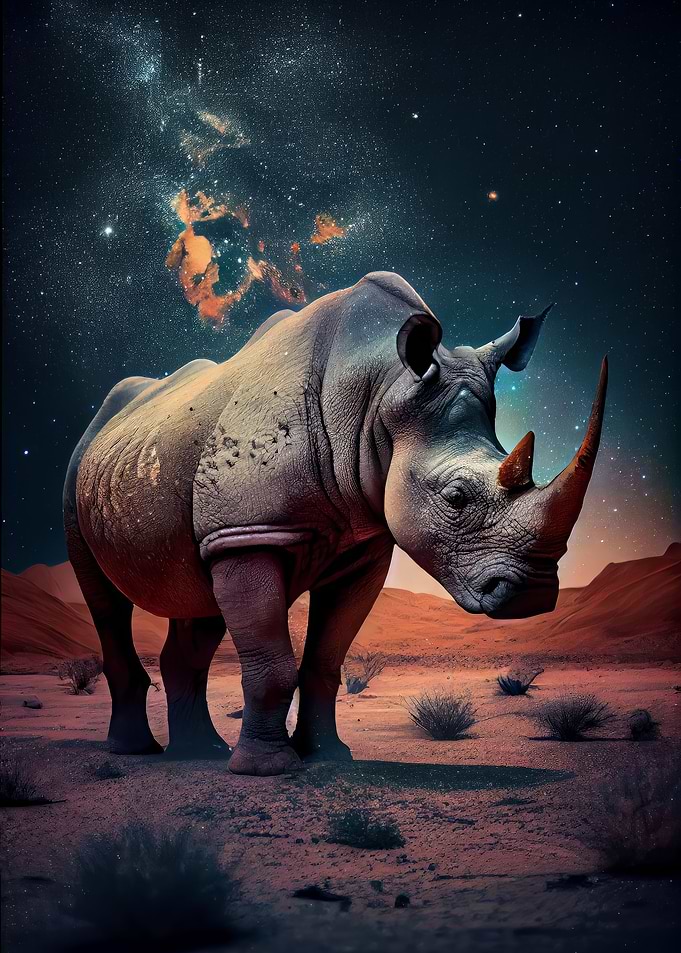 Rhino under the Stars