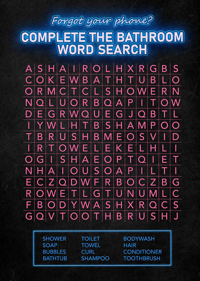 Bathroom Word Seach