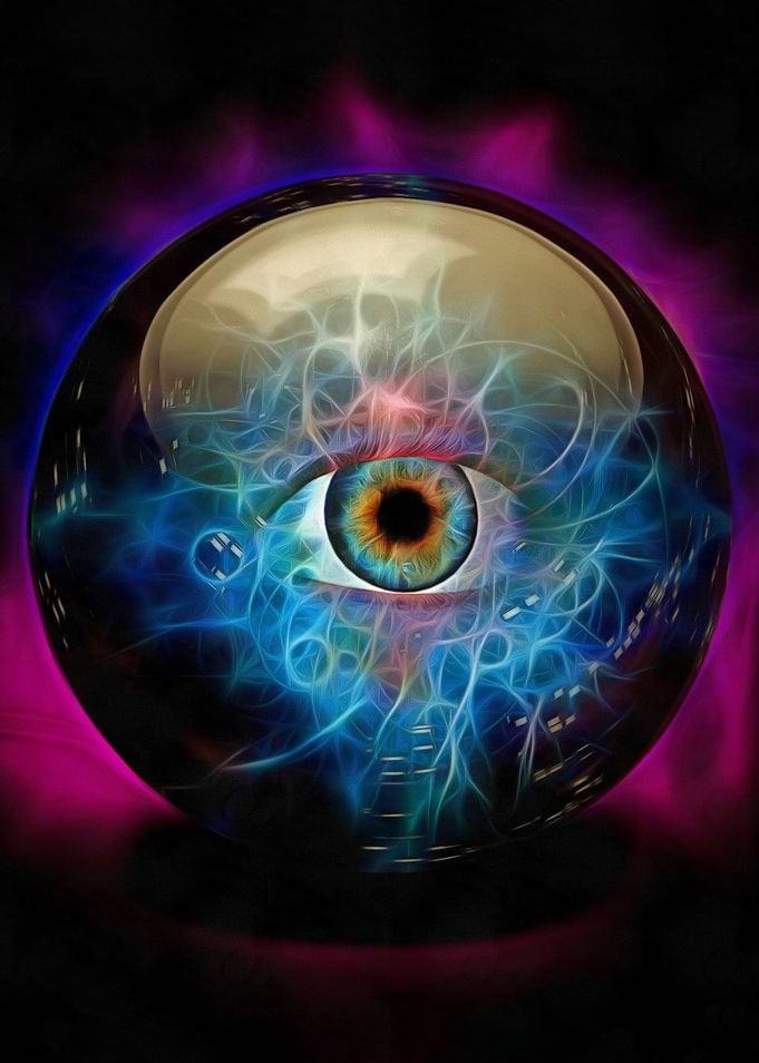 Crystal ball with eye