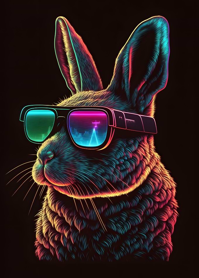 Rabbit with sunglasses