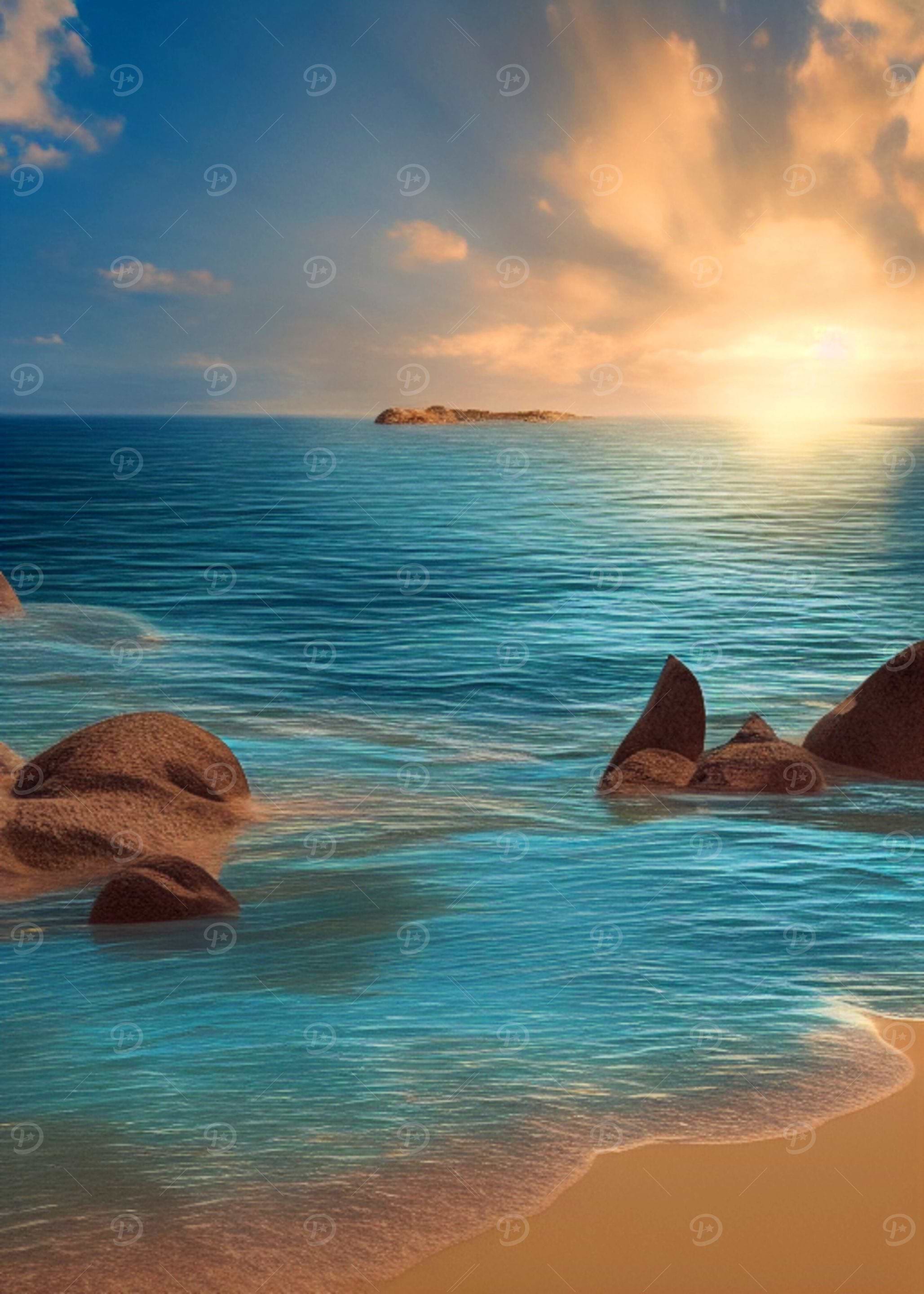 Stony Sea Beach by Sunset