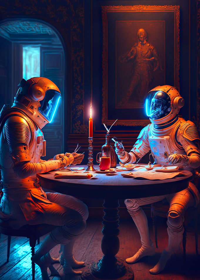 Astronaut in a castle