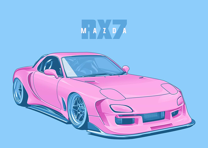 mazda rx 7 pink
