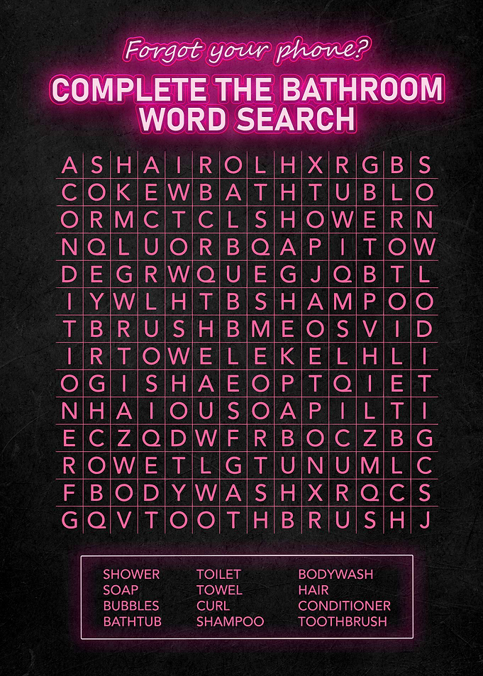 Bathroom Word Seach