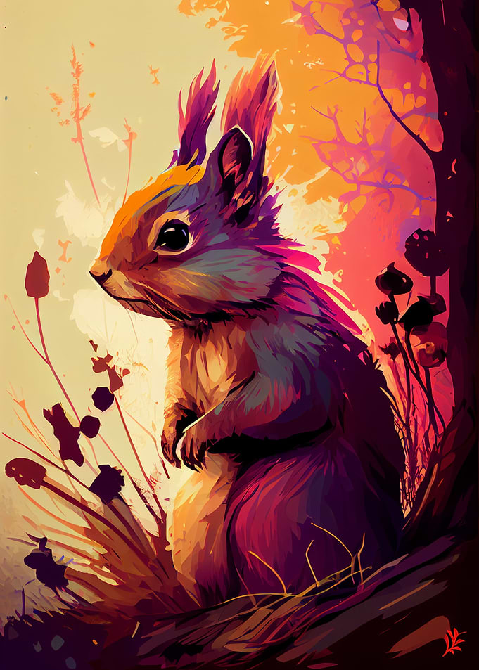 Squirrel Colorful