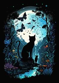 meo cat surreal nature