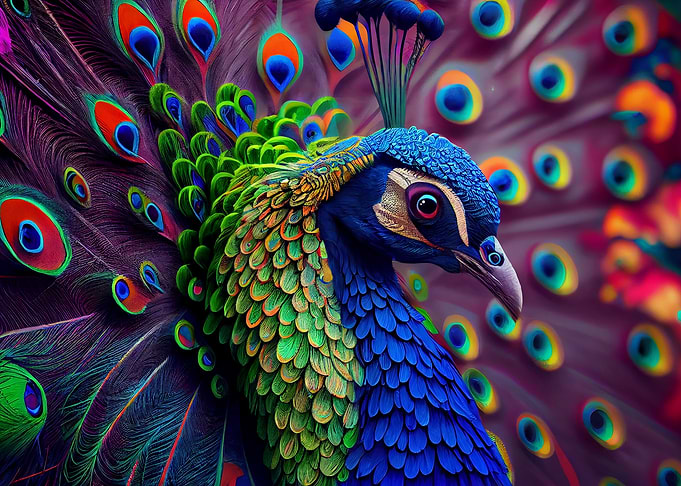 peacock face