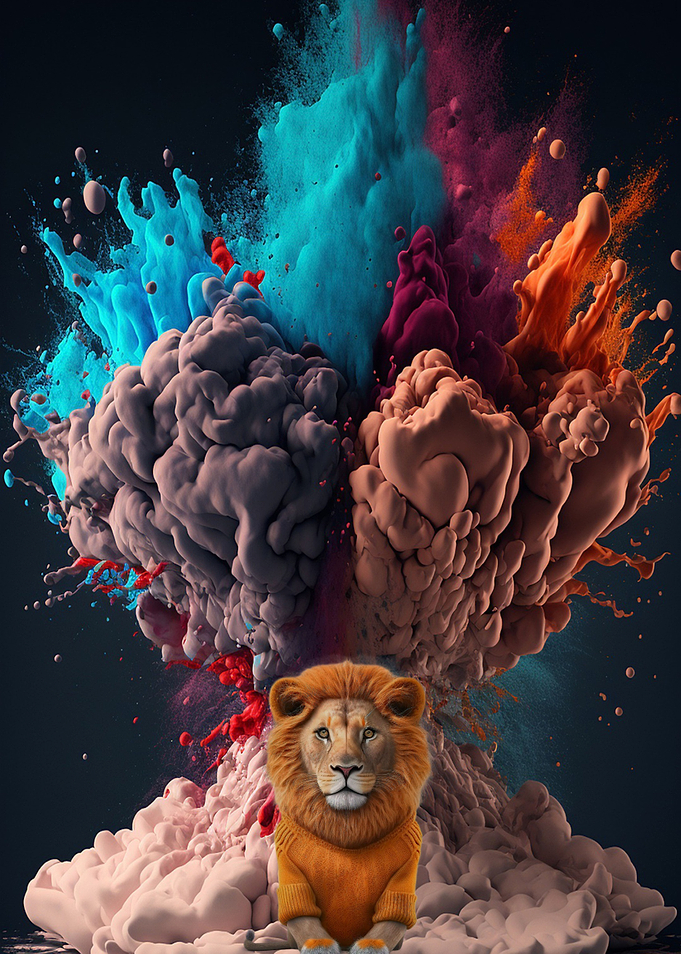 tiger and color explosion